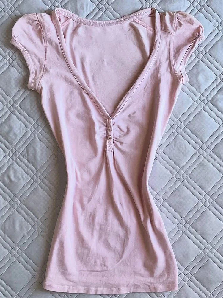 نهاية الأزهار الأصلية الرجعية فريدة من نوعها جميلة الوردي ort Sve تي شيرت التخسيس الخصر تصميم الصيف عارضة Sle القطن مزيج أعلى #1