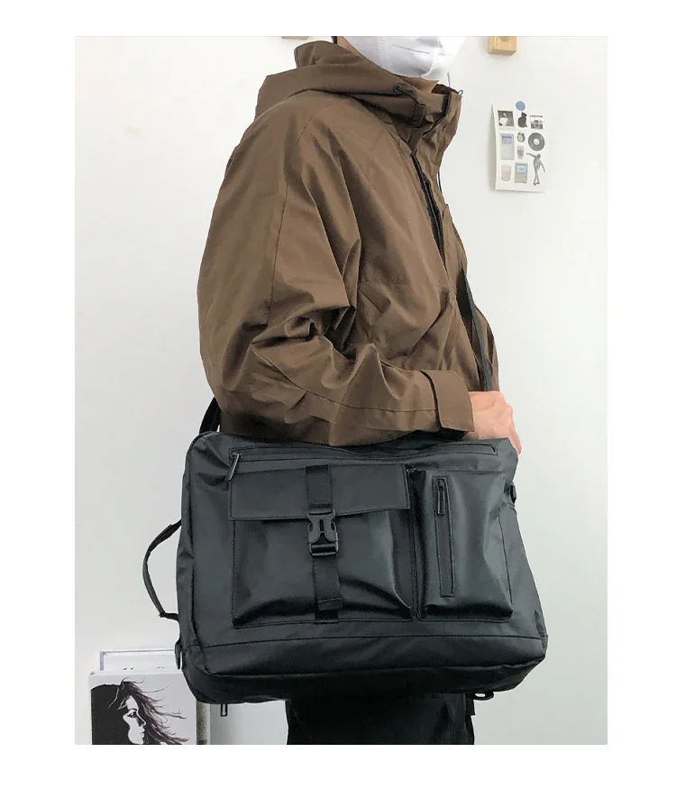 Borsa da uomo a tracolla in Nylon stile Streetwear borsa da viaggio in Nylon di grande capacità zaino da uomo Casual per scuola zaini per Laptop per uomo