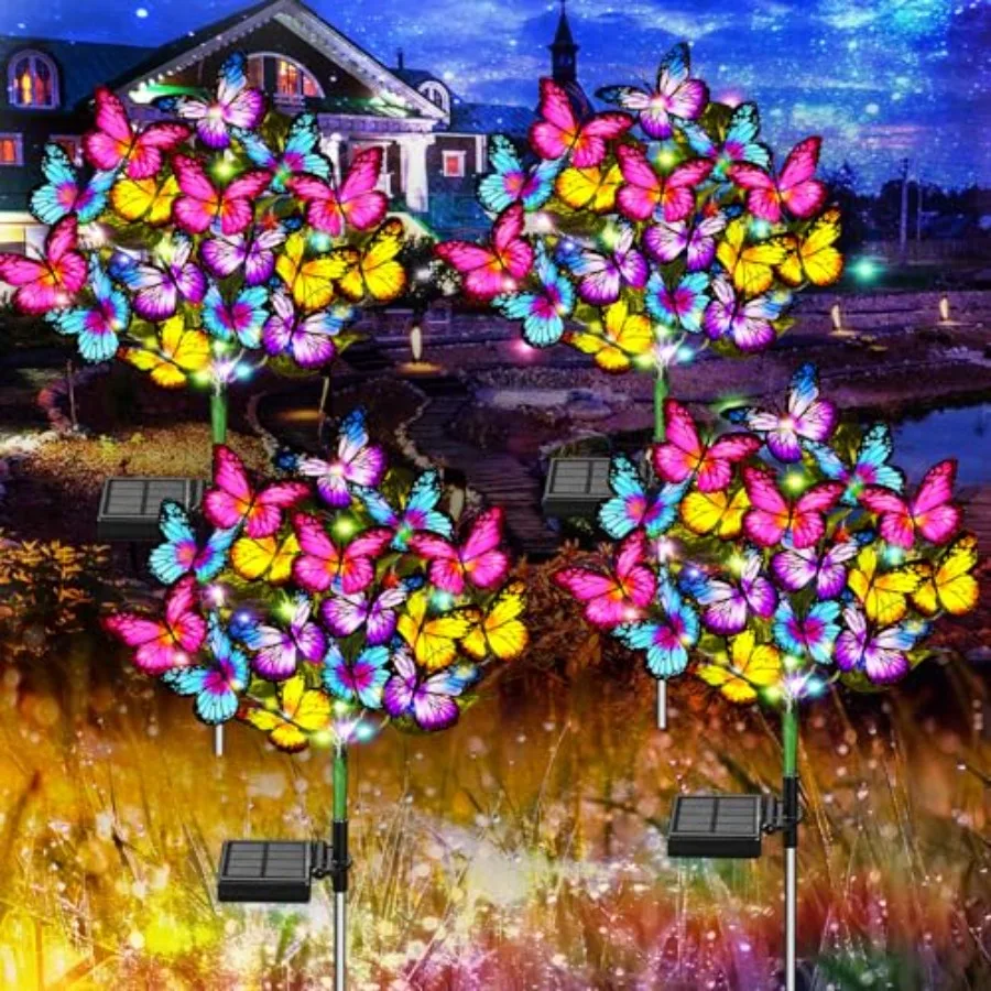 Solar Garden Solar Outdoor Waterproof Solar with New Upgraded 1 LED 8 s Outdoor Solar for Yard Outside Garden Pathway Decor Gif