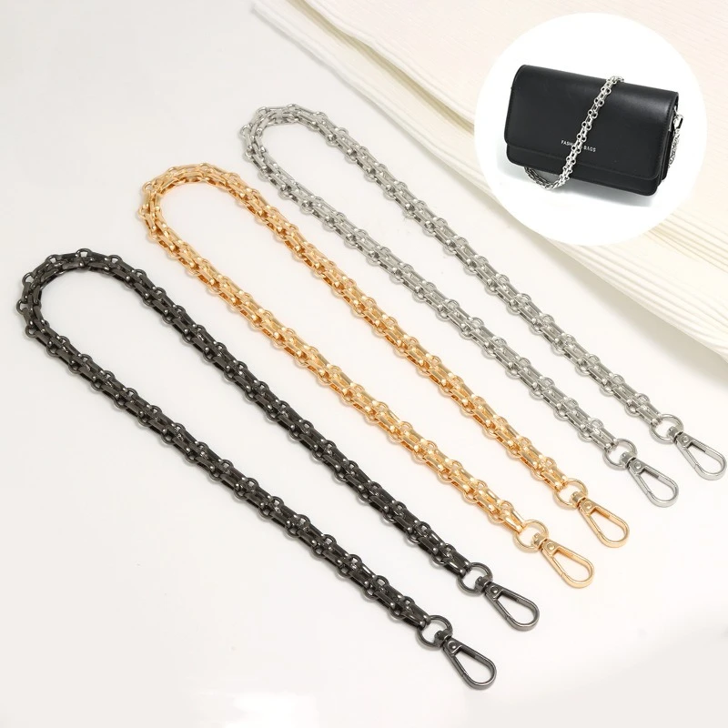 Metal Bag Chain Replacement Parts Accessories for Hand-Woven Shoulder Handbag DIY Handmade Tools Detachable Straps Purse Making