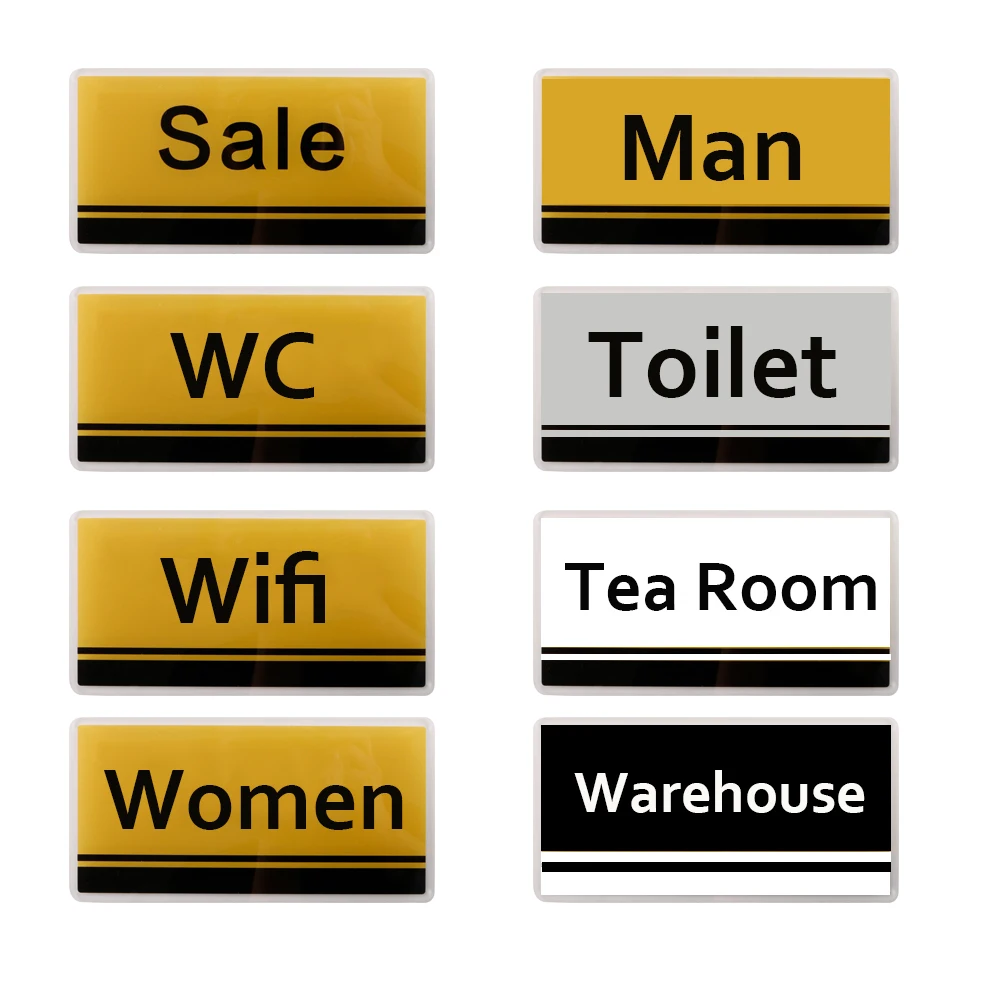 Acrylic Toilet Symbol Adhesive Backed Bathroom Toilet Door Sign For Hotel,Office,Home,Restaurant