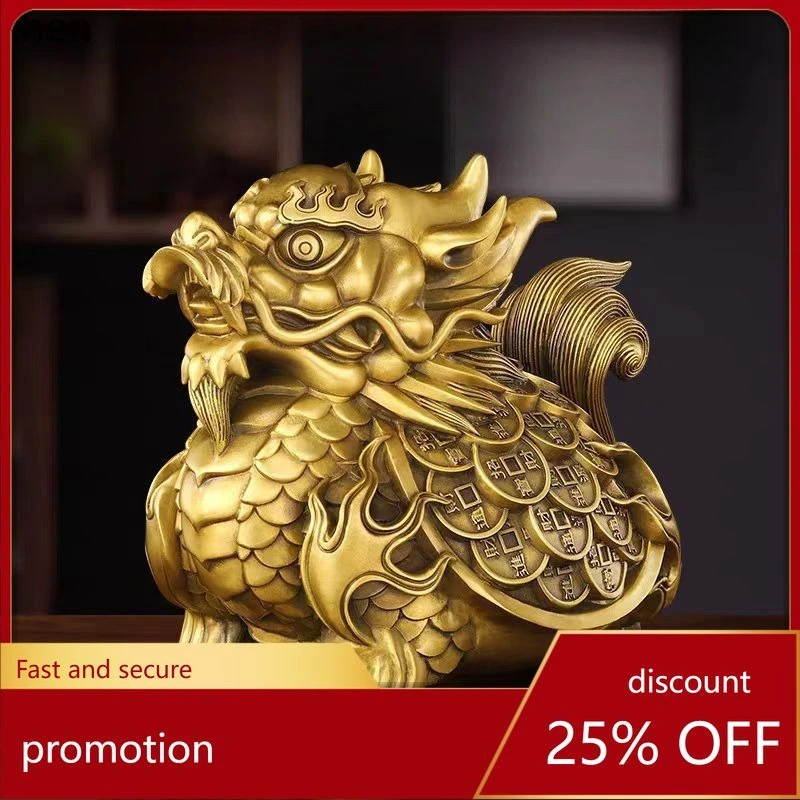 Cz copper dragon turtle ornament bagua money dragon turtle copper home living room office decoration crafts ornaments
