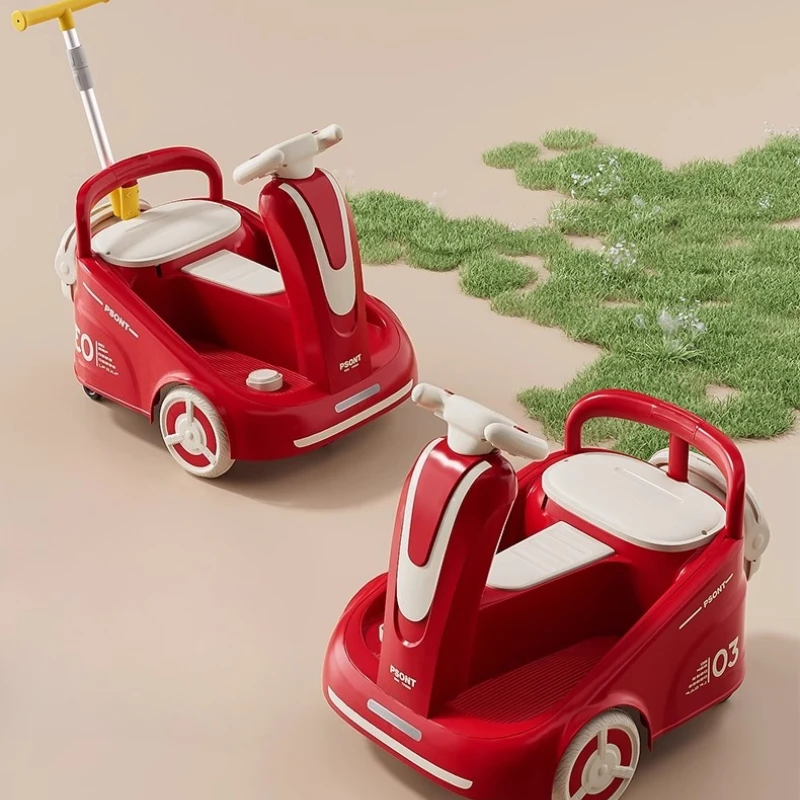 Wózek dziecięcy z pilotem i kierownicą LED 5200mAh Akumulator Wózek i chodzik dla niemowląt ‌