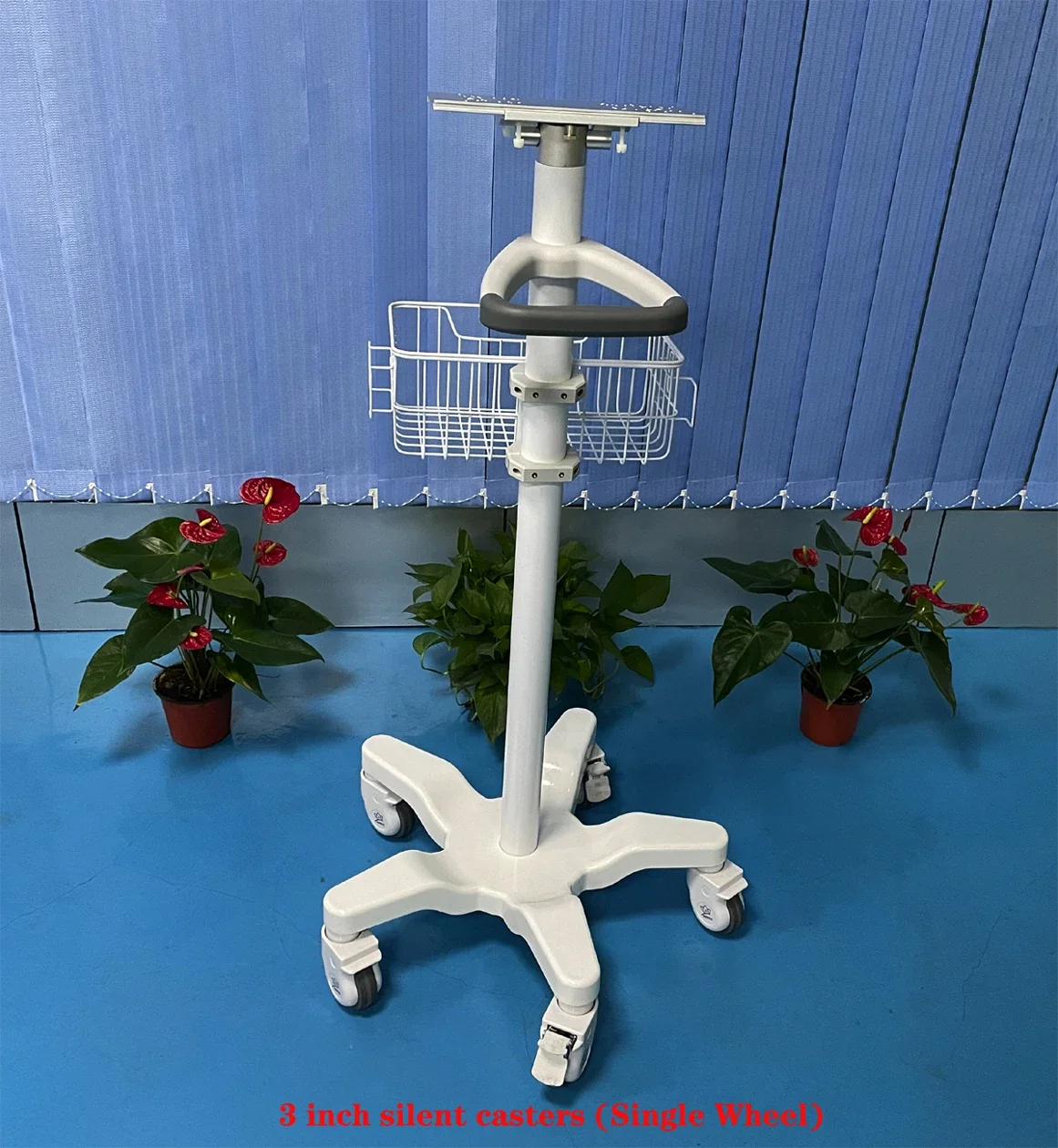 NBR-MT-03 High Quality medical 1 stand 3 inch silent casters patient 1 cart for hospital