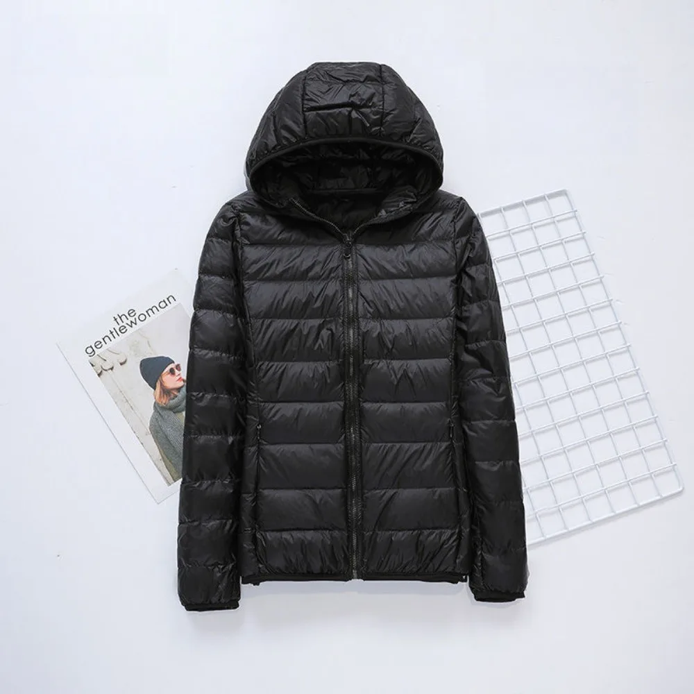 Ultraleichte dünne Daunen mantel Frauen 2023 Herbst Winter 90% weiße Enten Daunen jacke lässig Kapuze warm halten tragbare Damen Outwear