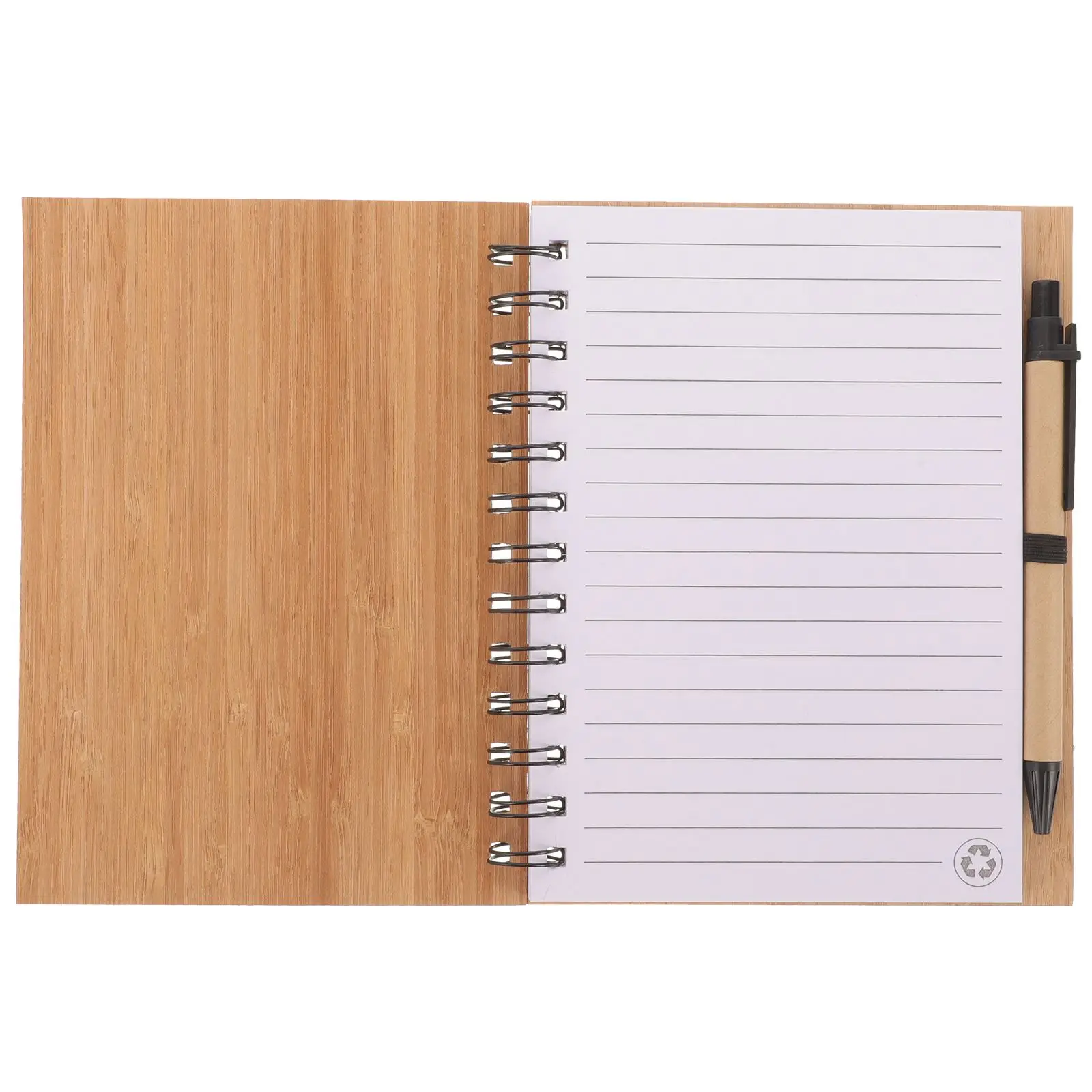 Wood Grain Notepad Spiral Writing Notebook Portable Diary Monthly Planner Notebook With Pen Office School Stationery Supplies