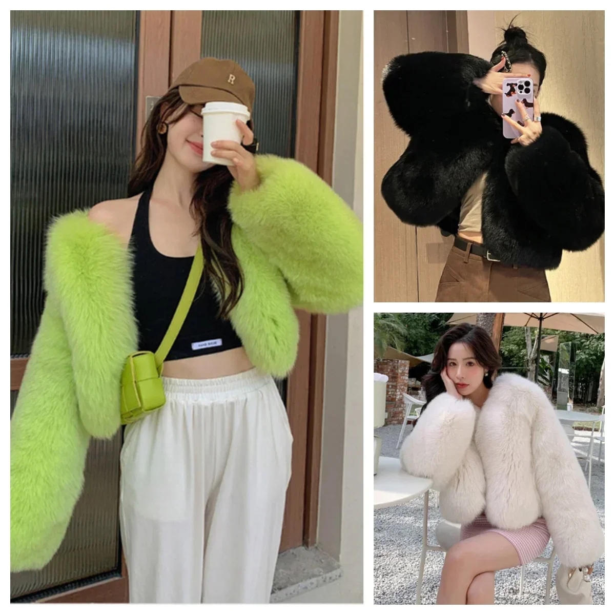 

Europe And The United States Imitation Mink Hair Coat Female Environmental Fox Hair Short Imitation Fur Coat Fur