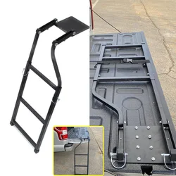 Universal Pickup Truck Tailgate Ladder For Pickup Truck Black 42 Inch Ladder Durable Steel Powder Coat