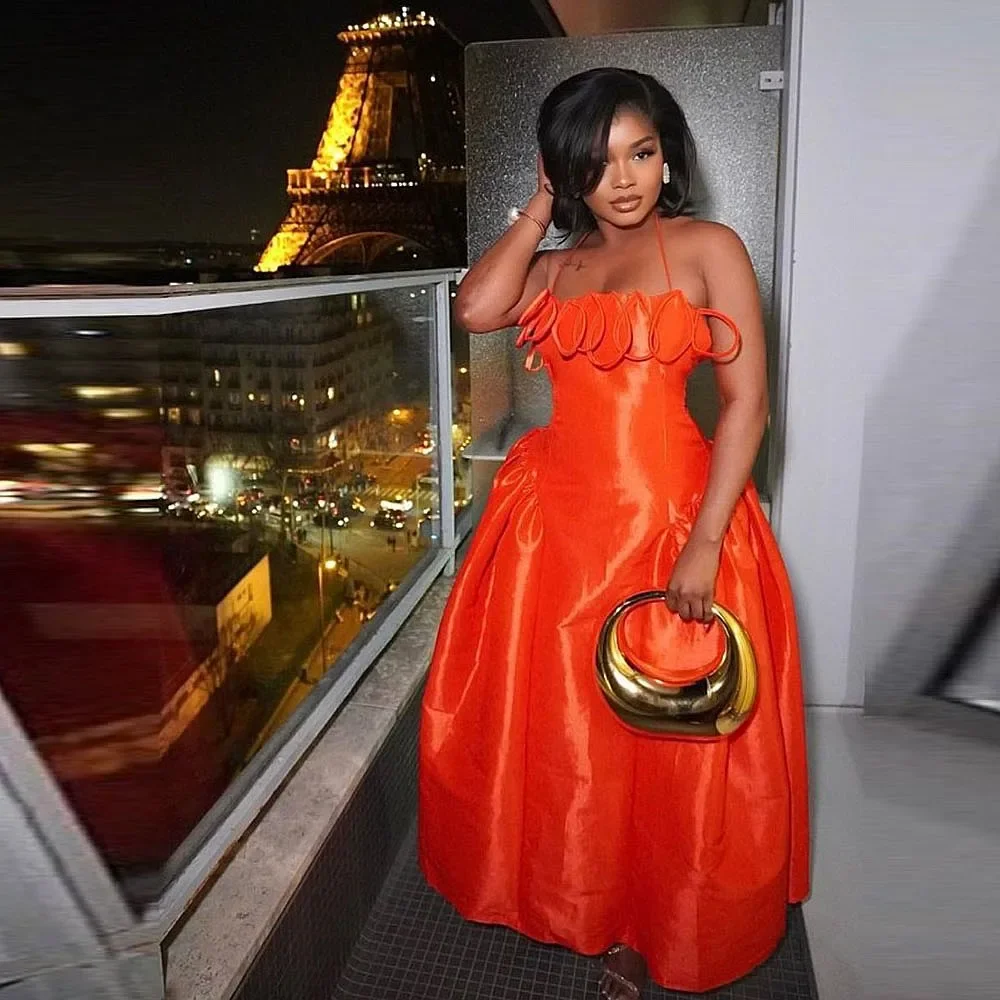 Princess African Women Prom Dresses Strapless Puffy Satin Custom Made robes de soirée Women Girls Wedding Party Dress