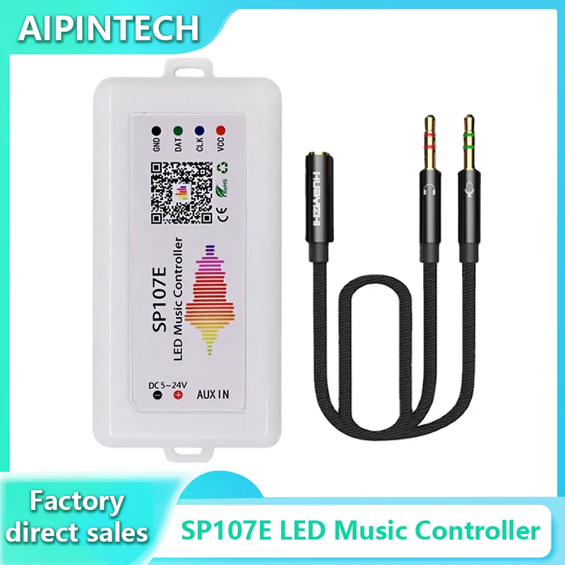 SP107E LED Music Controller DC5V-24V WIFI Bluetooth-compatible for WS2812B WS2811 LED Light Strip by Smart APP Full Color Pixel