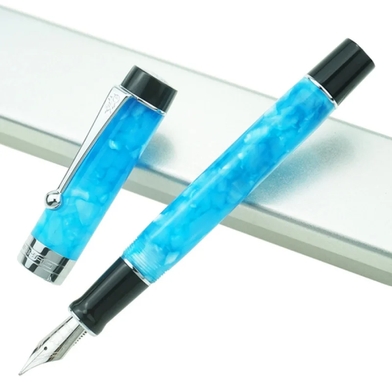 

Перьевая ручка Executive A+ Jinhao 100, синяя бирюзовая и хромированная отделка, средний наконечник