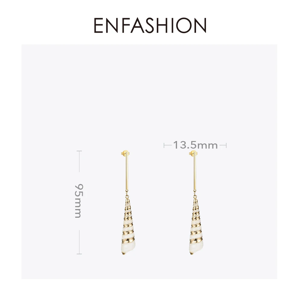 Enfashion Vintage Natural Conch Dangle Earrings Boho Long Earings For Women Fashion Jewelry Pendientes Mujer Moda 2020 EM191012