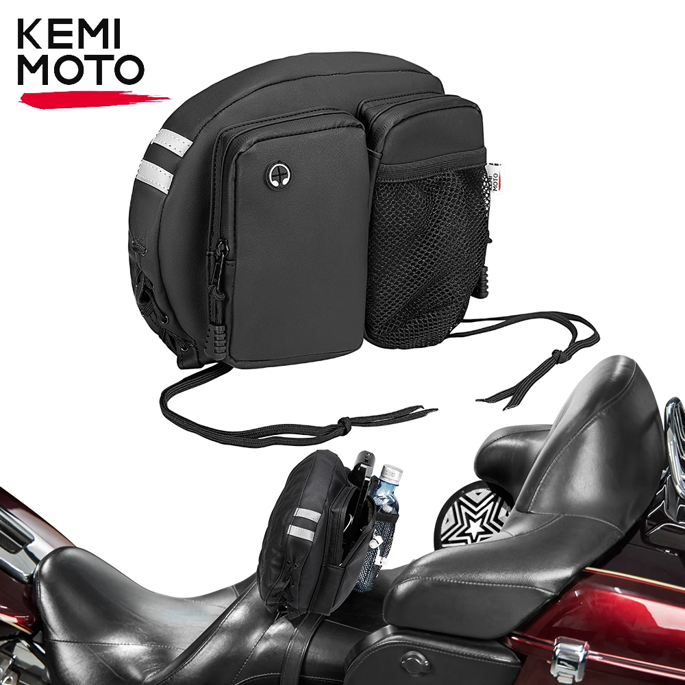 

Motorcycle Backrest Bag Driver Backrest Tour Pack Organizer Sissy Bar Bag for Touring Softail CVO Rider Back Rest Seat Pocket