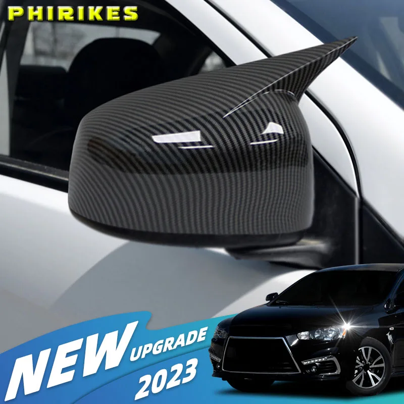 Cubierta embellecedora de espejo retrovisor lateral para Mitsubishi Lancer X 10 EX EVO 2013-2016, pegatina de carcasa, accesorios de estilo de coche, pieza de automóvil