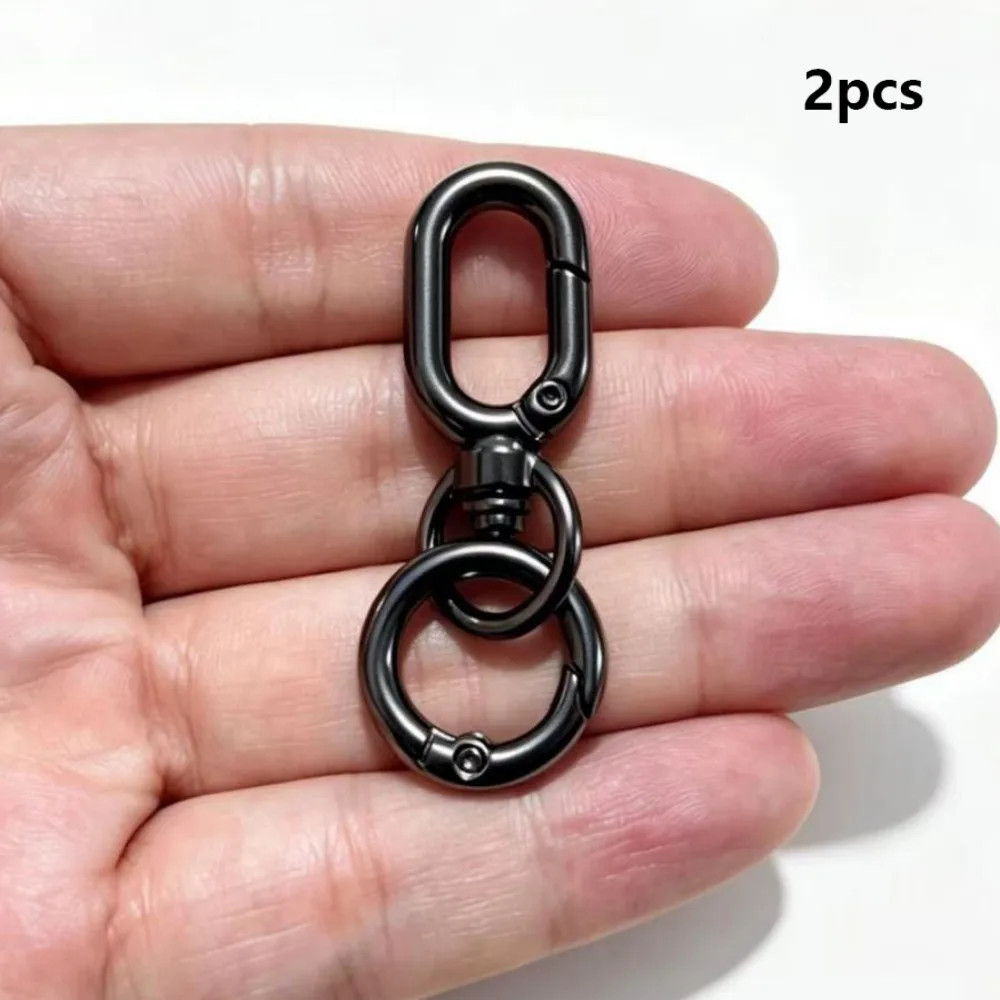 2pcs New Metal Double Opening Swivel Clasp Clips with Key Ring Zinc alloy Key Chain Clip 3 Colors DIY Keychains Lanyard
