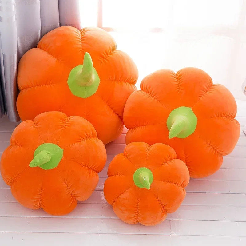 12-50Cm Mooie Felle Kleur Pompoen Creatieve Plant Kussen Pluche Fruit Groenten Voedsel Anti-Stress Zacht Kinderen Speelgoed Cadeau