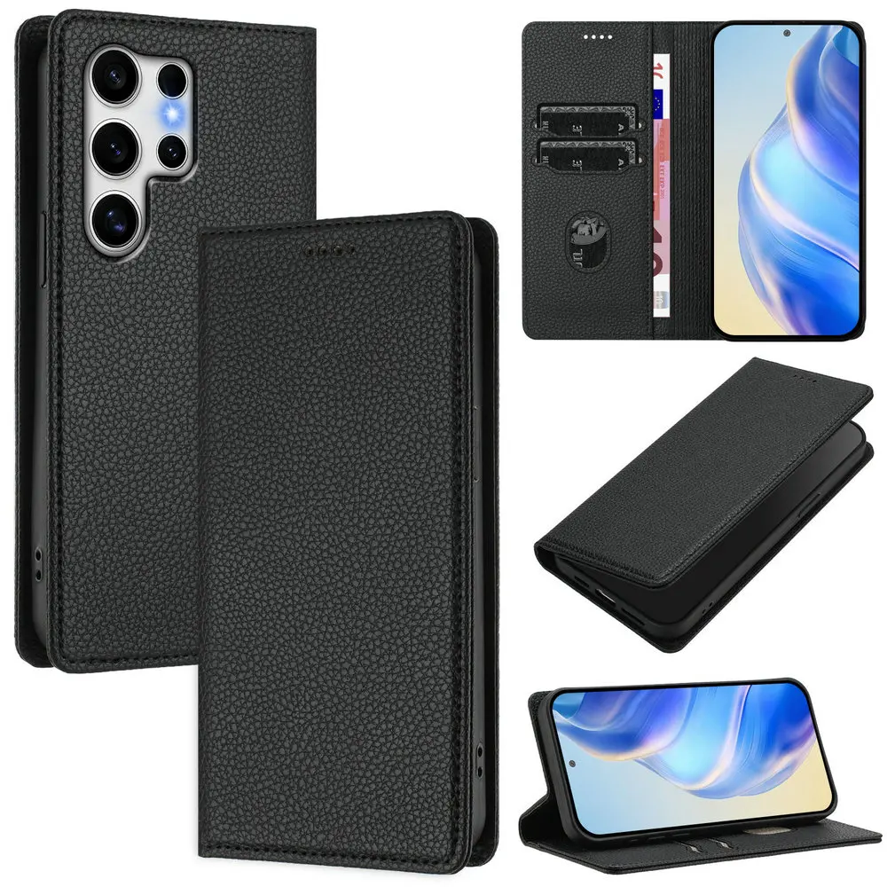 

For Samsung S25 Ultra S 23 S24 5G Luxury Case Classic Leather Book Shell Galaxy S22 S21 S23 Plus 24 25 S20 10 20 FE Wallet Cover