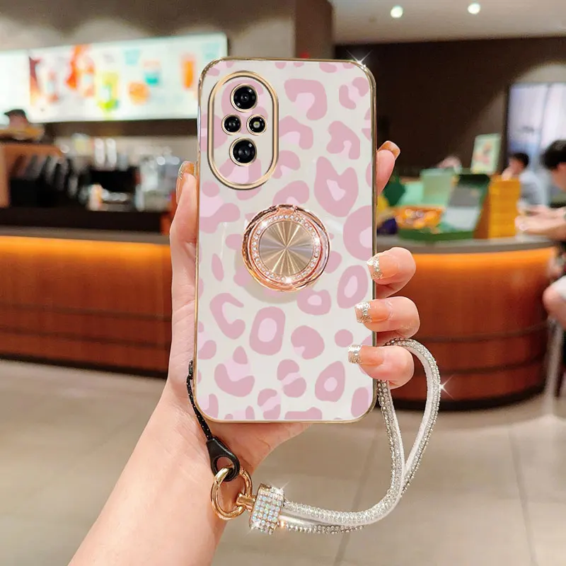 الماس حزام الحبل ليوبارد طباعة حامل هاتف حافظة لهاتف هواوي الشرف 9X برو 60 70 80 90 100 200 300 برو الترا Y9s