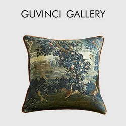 GUVINCI Mystical British Garden Retro Pillow Covers Luxury Wool Blended Mallard Birds Printed Cushion Case 45x45cm Fast Shipping