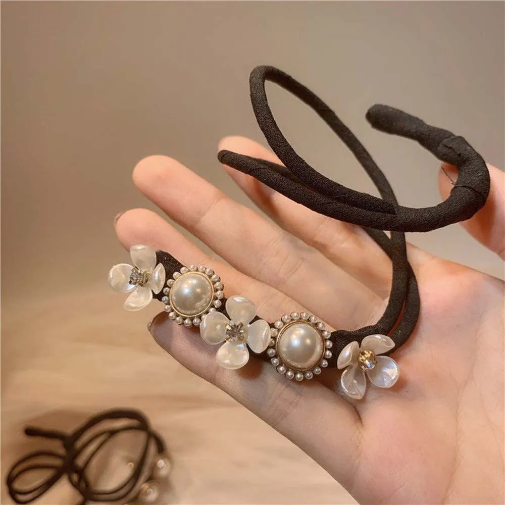 Wild Simple Shell Pearl Women Flower Hair Curler Hair Styling Tool Hair Accessories Hair Bun Maker