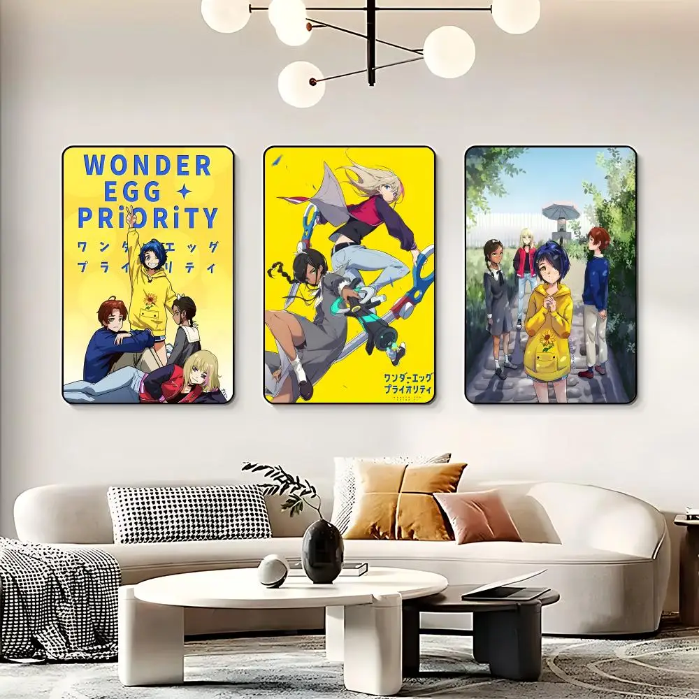 Anime W-Wonder Egg Priority Poster HD Self Adhesive Waterproof Wall Art Ideal for Home Office Dorm Bedroom Great Gift