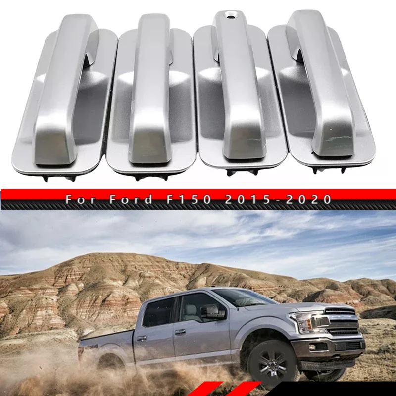 

New For Ford F150 2015-2020 Silver Outside Door Handles Front & Rear Set FL3Z1522405AA FL3Z1522404AH FL3Z1626605AF