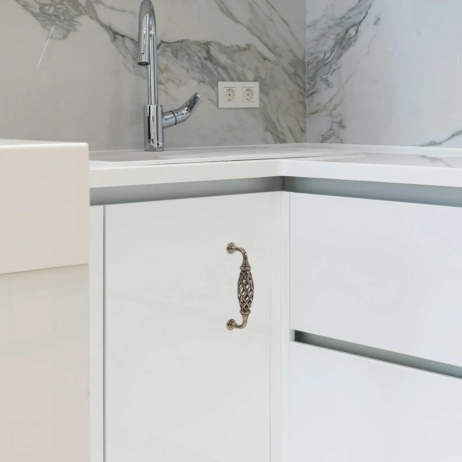 2 قطعة مقابض مضمد خمر الأوروبية سبائك الزنك مقابض للخزانة لخزانة ملابس بأدراج خزانة الأثاث الزخرفية تسحب #2