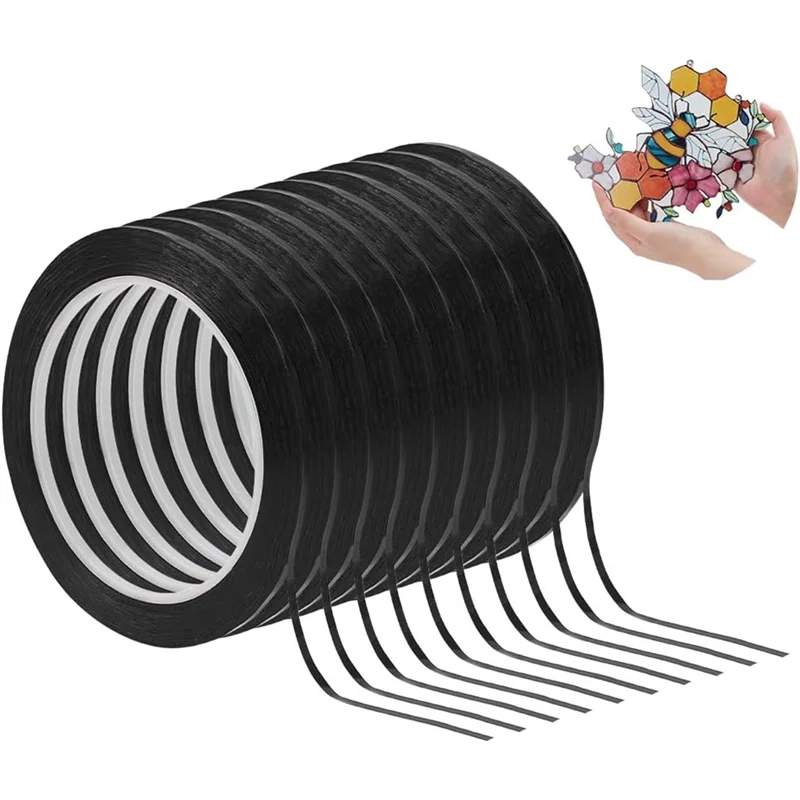 

MOPHE-искусственные линии, 10 шт., 3 мм ПЭТ, высокотемпературная лента для позиционирования, 216,54 фута, черные наклейки для галереи, наклейки для DIY Pro