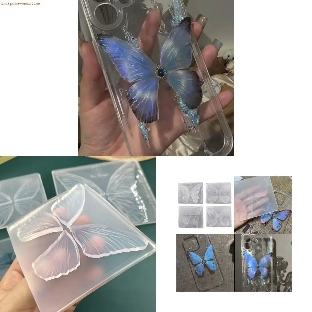 F92D Double Sided 3D Butterfly Silicone Molds For DIY Projects Material Flexible Design 2 Piece Crafting