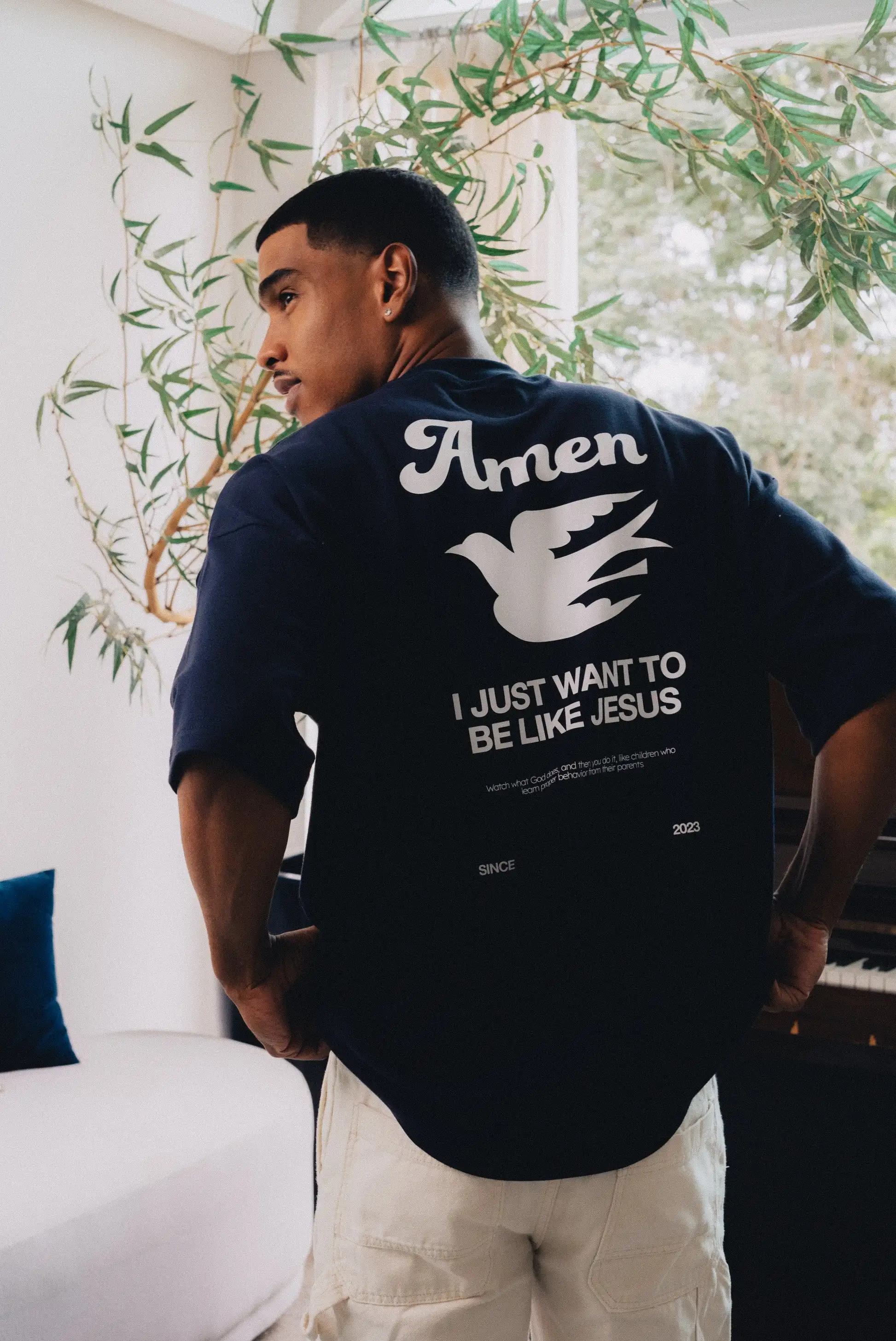 

Amen 2025 Summer Men's Women's T Shirt I JUST WANT TO BE LIKE JESUS Print Cotton Round Neck Short Sleeve Casual Sport Tee