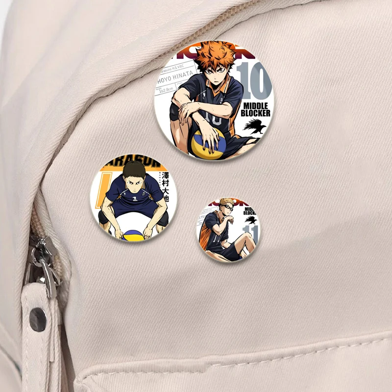 Quente anime haikyuu! Anime Cartoon Character Button Pins para Fãs, Kenma Kozume Broches, Badge Bag Decor, Amigos Gift Accessories, Coletar, Amigos