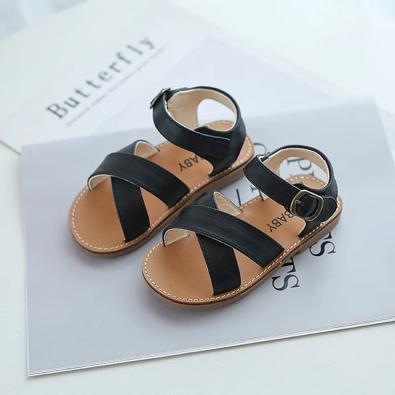 Summer Children White Girls Sweet Sandals For Infant Baby Toddler Kids Cute Beach Sandals 1 2 3 4 5 6 7 Years old New Flat Shoe