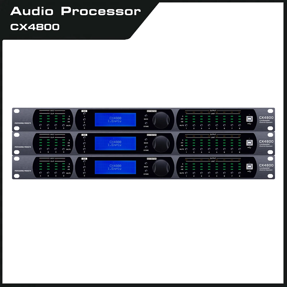 

CX4800 4-in 8-out audio processor original software professional audio drive rack professional speaker audio processor