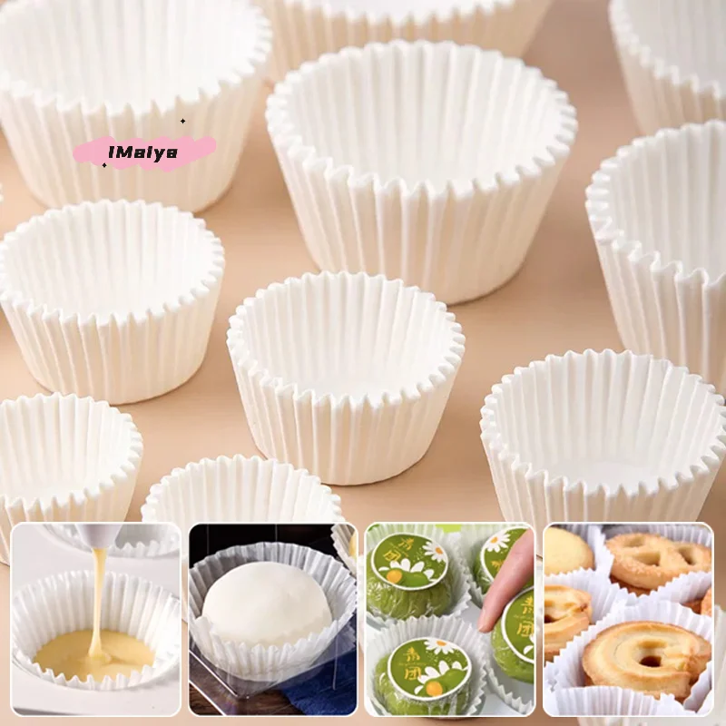 Revestimientos de papel de Chocolate blanco para hornear muffins, tazas para pasteles, estuches para magdalenas, bandeja de fiesta, molde, envoltorios a prueba de grasa, 500/1000 Uds.