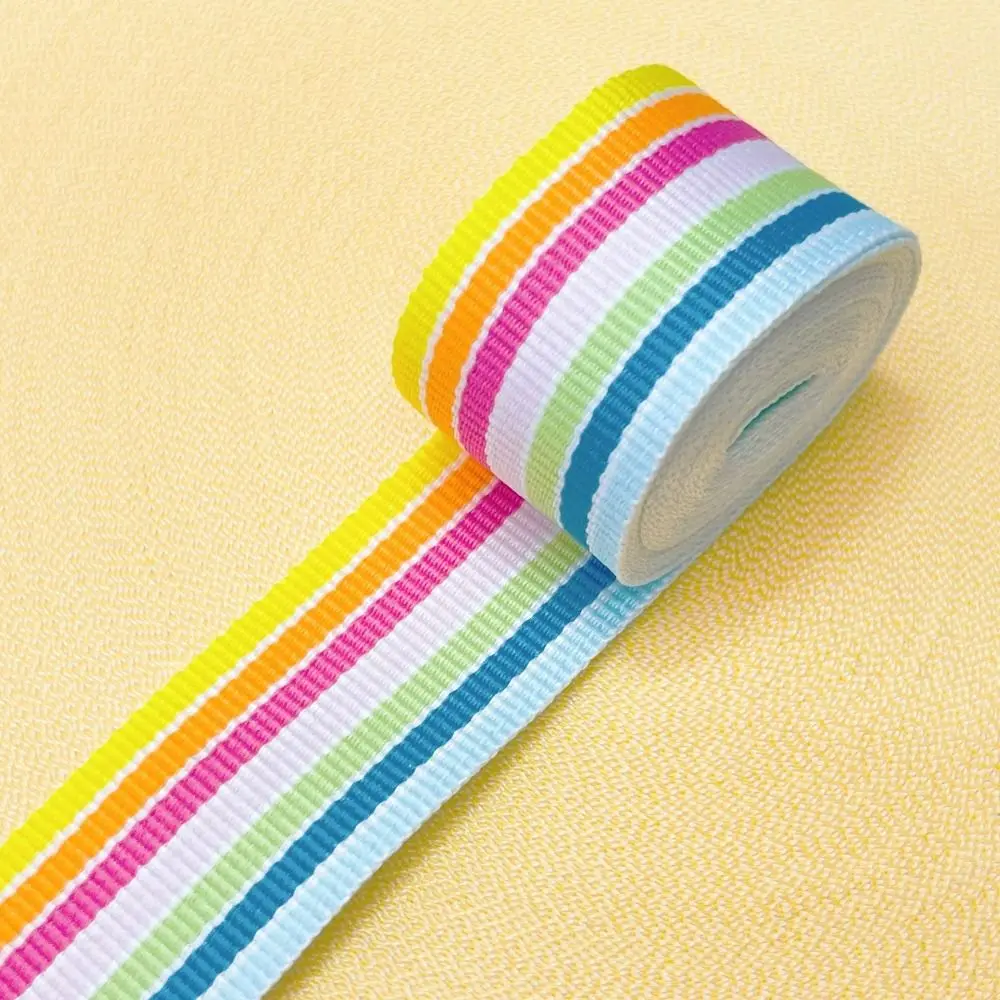 Thick Rainbow Webbing Heavy-duty Colorful Kids Climbing Frame Webbing 45m 2.5 cm/3.2cm DIY Toddler Playground Accessories