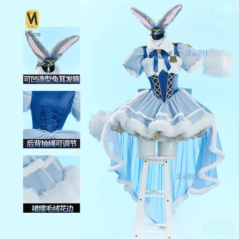 

Зоопарк, потому что топия Джуди, карнавальный костюм, офицерский кролик для Хэллоуина, Рождества, карнавала, ролевых игр, платье Лолиты Comic Con, HCos