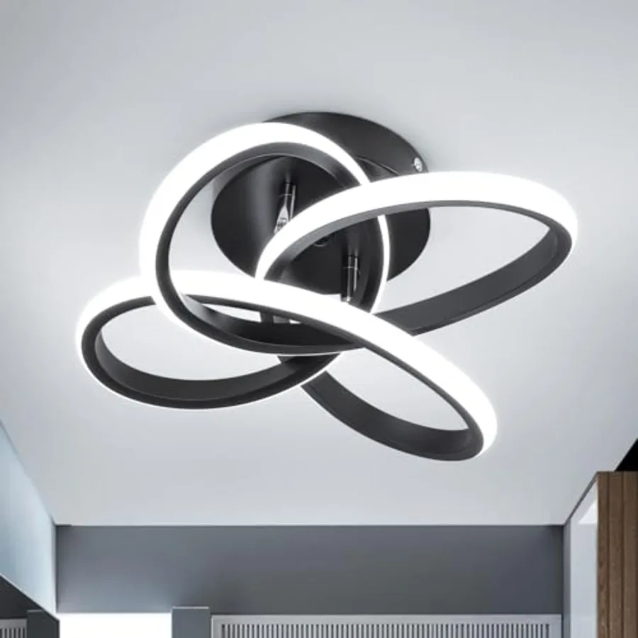 Modern Led Ceiling Light Fixture, 6000K Small Hallway Ceiling Light, Close to Ceiling Lights for Hallway Bedroom Bathroom Entry
