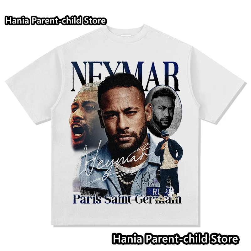 Neymar cotton Mens Tshirts Football Sports Star Pattern T shirt Hot Sportswear Summer Short Sleeve High quality tops