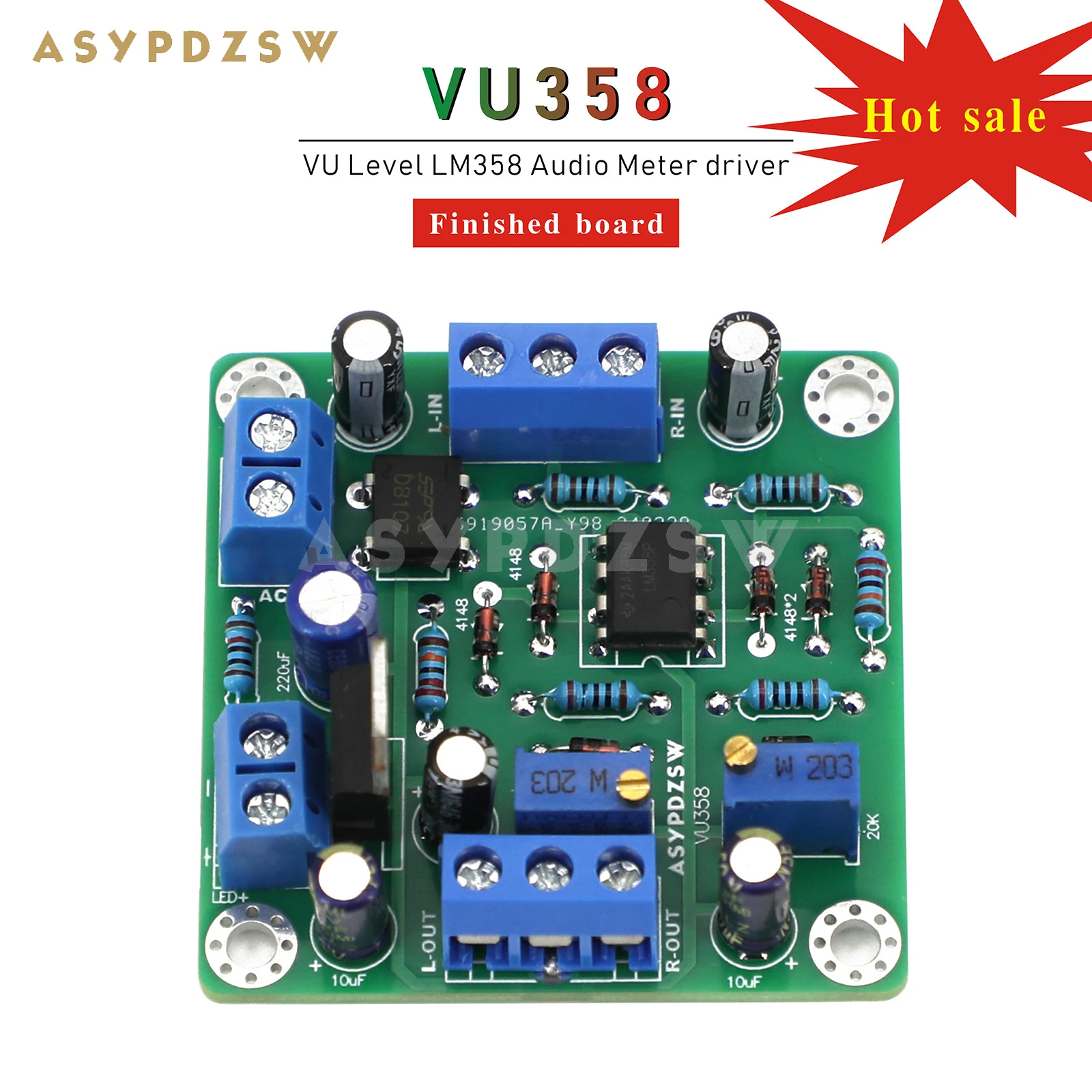 

ASYPDZSW VU358 VU Level LM358 Audio Meter driver DIY Kit/Finished board Adjustable sensitivity