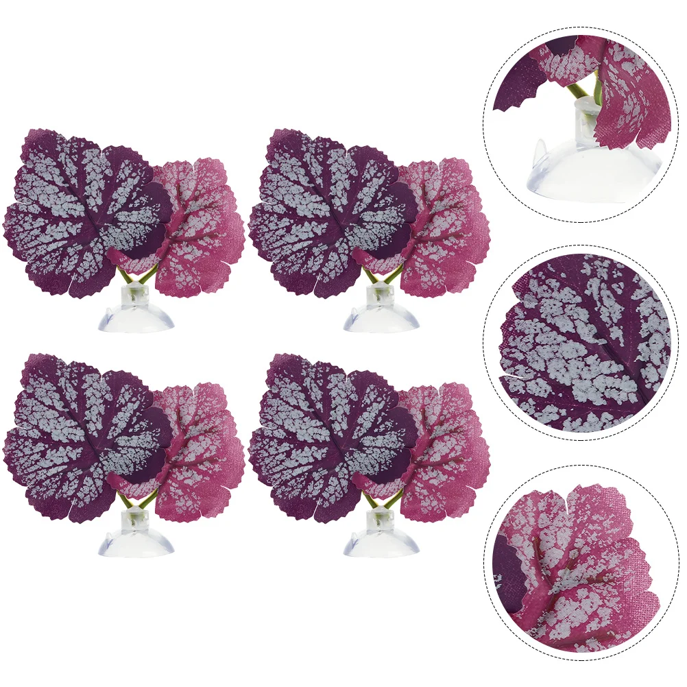 

4pcs Betta Leaf Hammock For Fish Tank Aquarium Resting Bed Plastic Plants With Suction Cups Betta Fish Accessories Aquarium