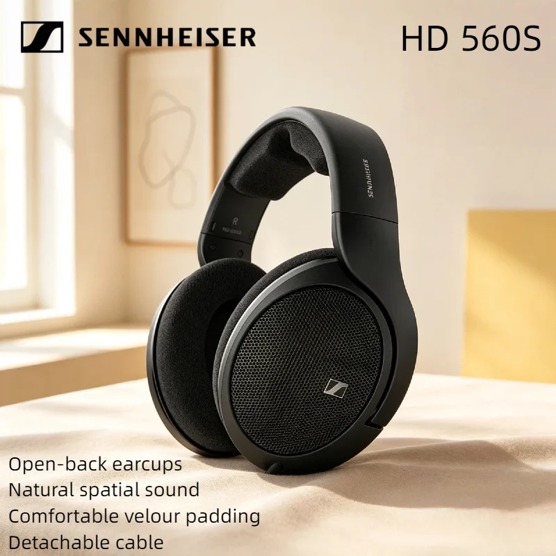 Audífonos Sennheiser HD 560S Over-Ear de Diseño Abierto, Sonido Neutro Original, Respuesta de Frecuencia Plana, Cable Desconectable