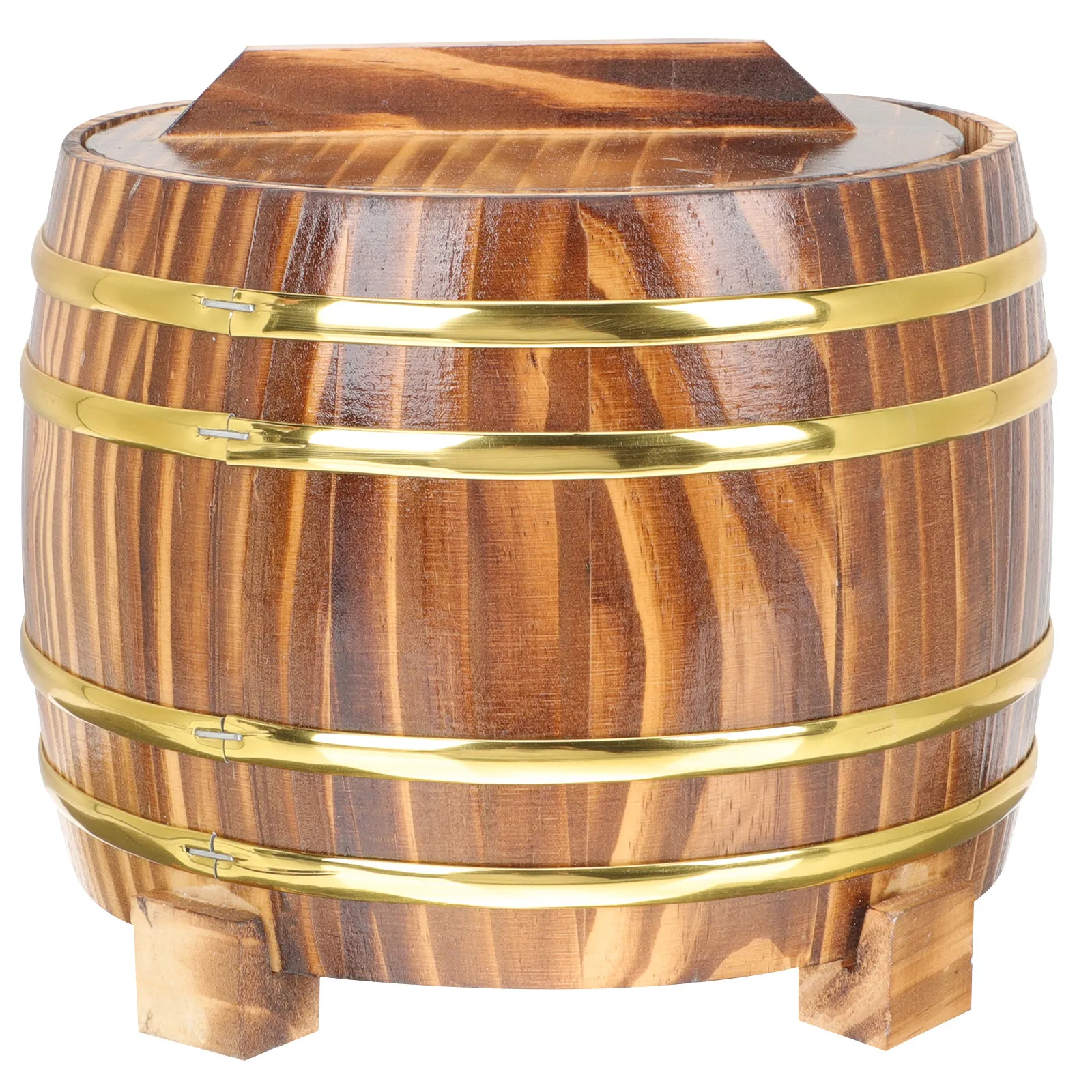 

1Set Wooden Rice Bucket Multi-Function Steamed Rice Container with Cover Space-Saving Kitchen Storage Container with Cover