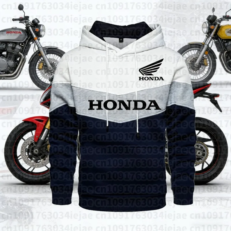 

2026 Honda Printed Patchwork Sweatshirt, Autumn/winter Men's Hooded Long-sleeved Comfortable Motorcycle/racing Jacket