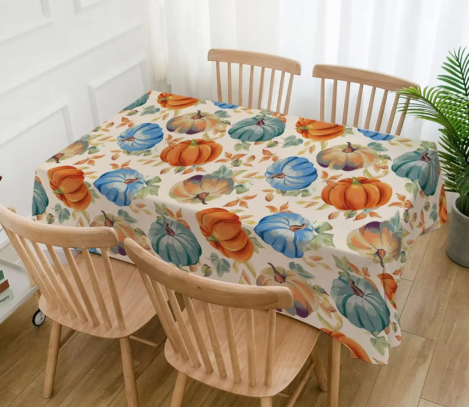 Fall Thanksgiving Pumpkins Rectangle Tablecloth Holiday Party Decor Harvest Festival Waterproof Table Covers Thanksgiving Decor