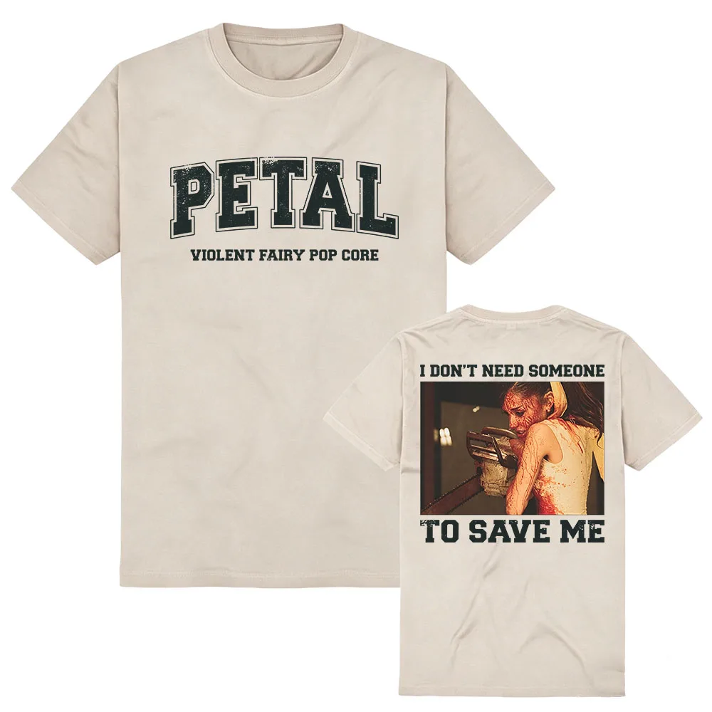 Ariana Grande  PETAL Tees Violent Fairy Pop Core Letter Print T‑Shirt Vintage Punk Gothic Streetwear Casual Couple Tops Cotton