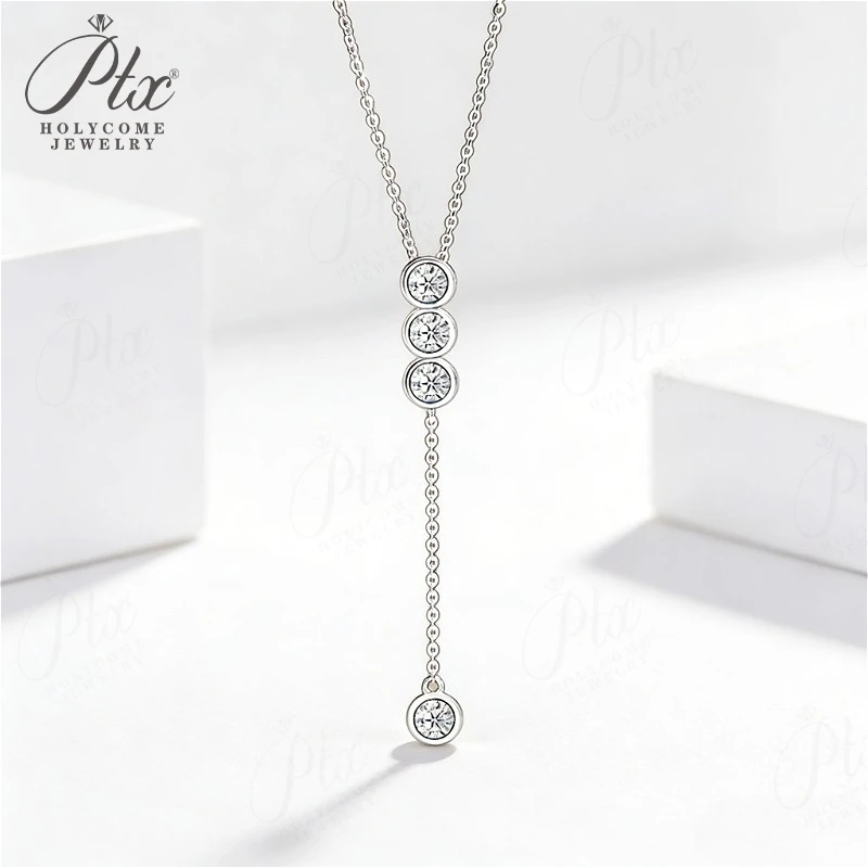 

Колье из муассанита 3 мм/5 мм, серебро 925 пробы, позолота 18 карат, цепочка на ключицу, подарок на День матери, изысканные ювелирные украшения для вечеринок