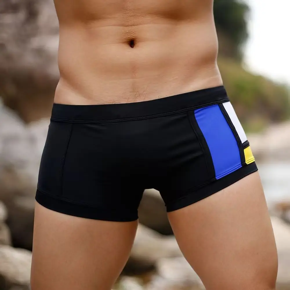 2026European and American men's splicing fashion triangle swimming trunks close-fitting swimming trunks beach men U031-U119