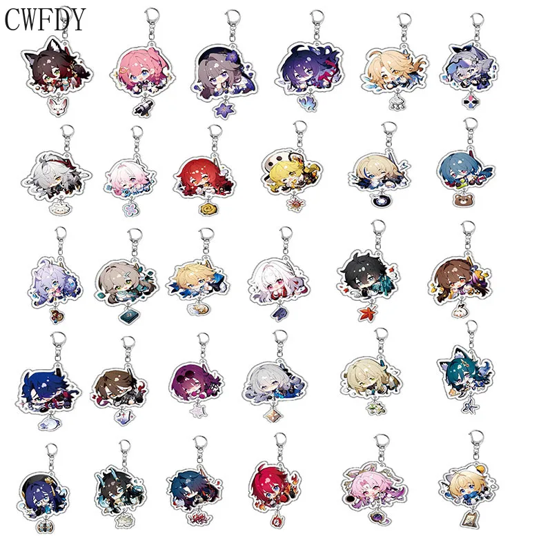 30pc/lot Game Honkai Star Rail Keychain For Women Men Cartoon Figures Arcylic Pendant Key Chain Jewelry Fashion Accessories Gift