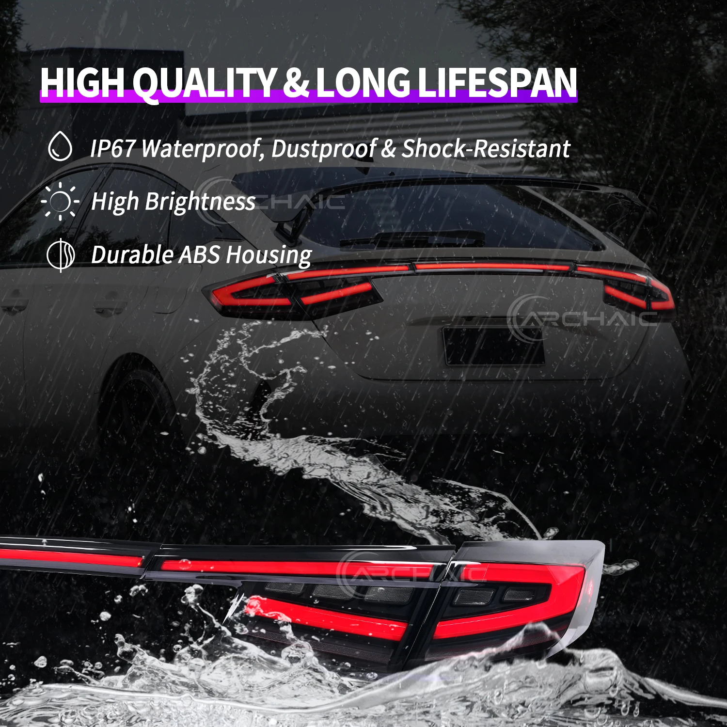 مجموعة المصابيح الخلفية LED واضحة الجيل الحادي عشر الجديد لـ Hatchback Type-R 2021+ ضبط المصباح الخلفي للسيارة #5