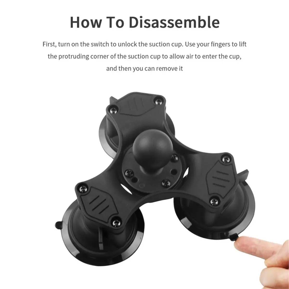 Home Tool Triple Suction Cup Base with 1.5